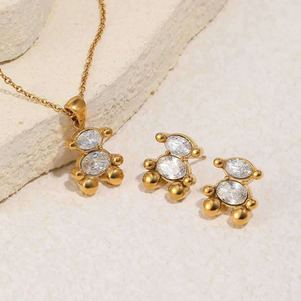 The Teddy Sitting Bear Jewelry Set by Vexa - Jewelry Set - Vexa