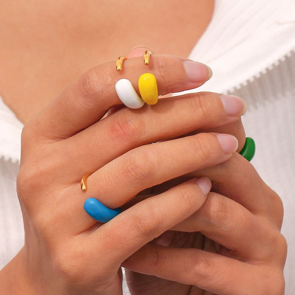 The Chroma Teardrop Enamel Ring by Vexa - RING - Vexa