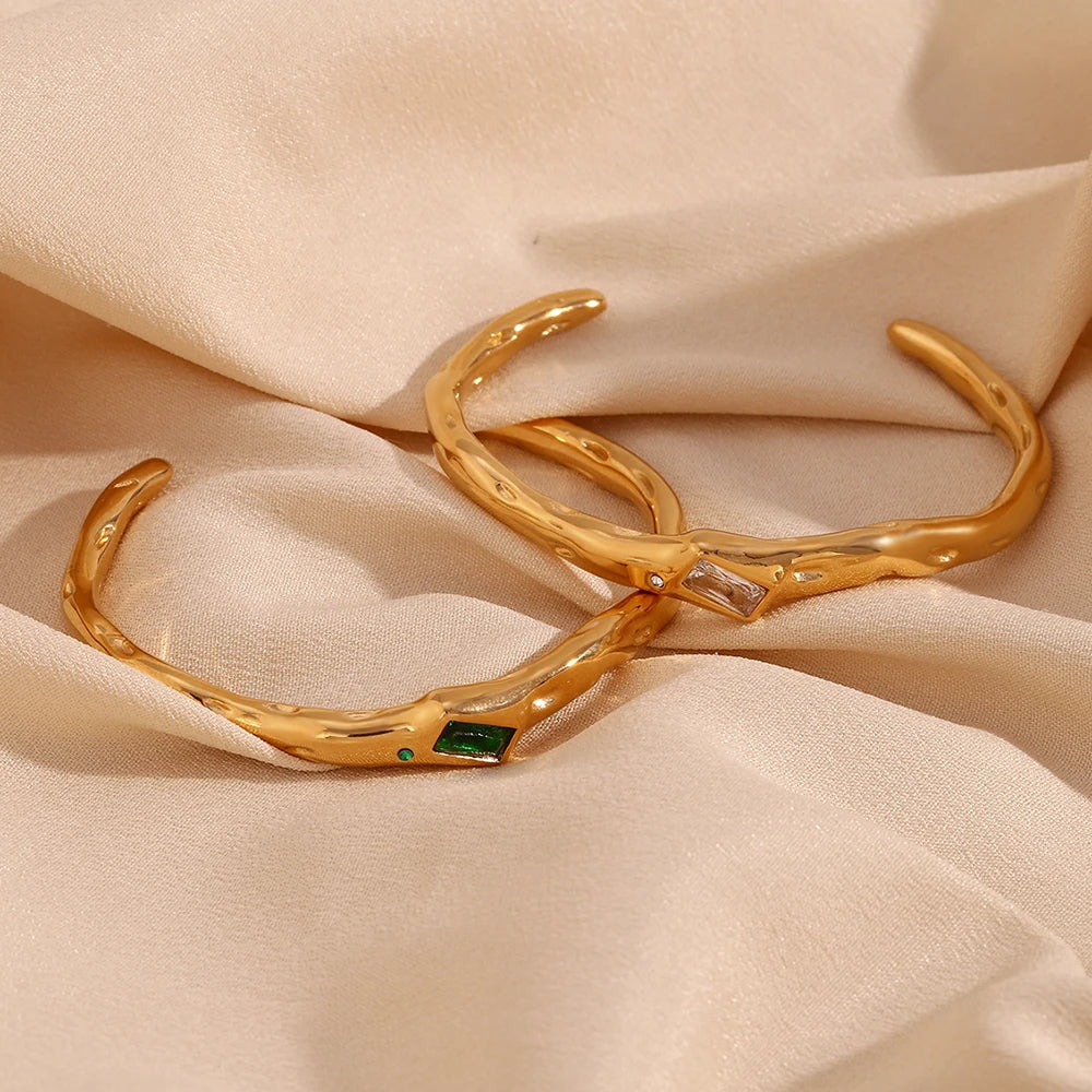 The Sculpted Zircon Cuff by Vexa - Bracelet - Vexa