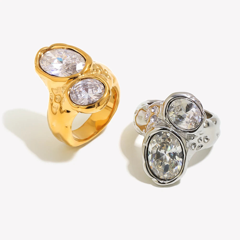 The Lumina Twin Zircon Ring by Vexa - RING - Vexa