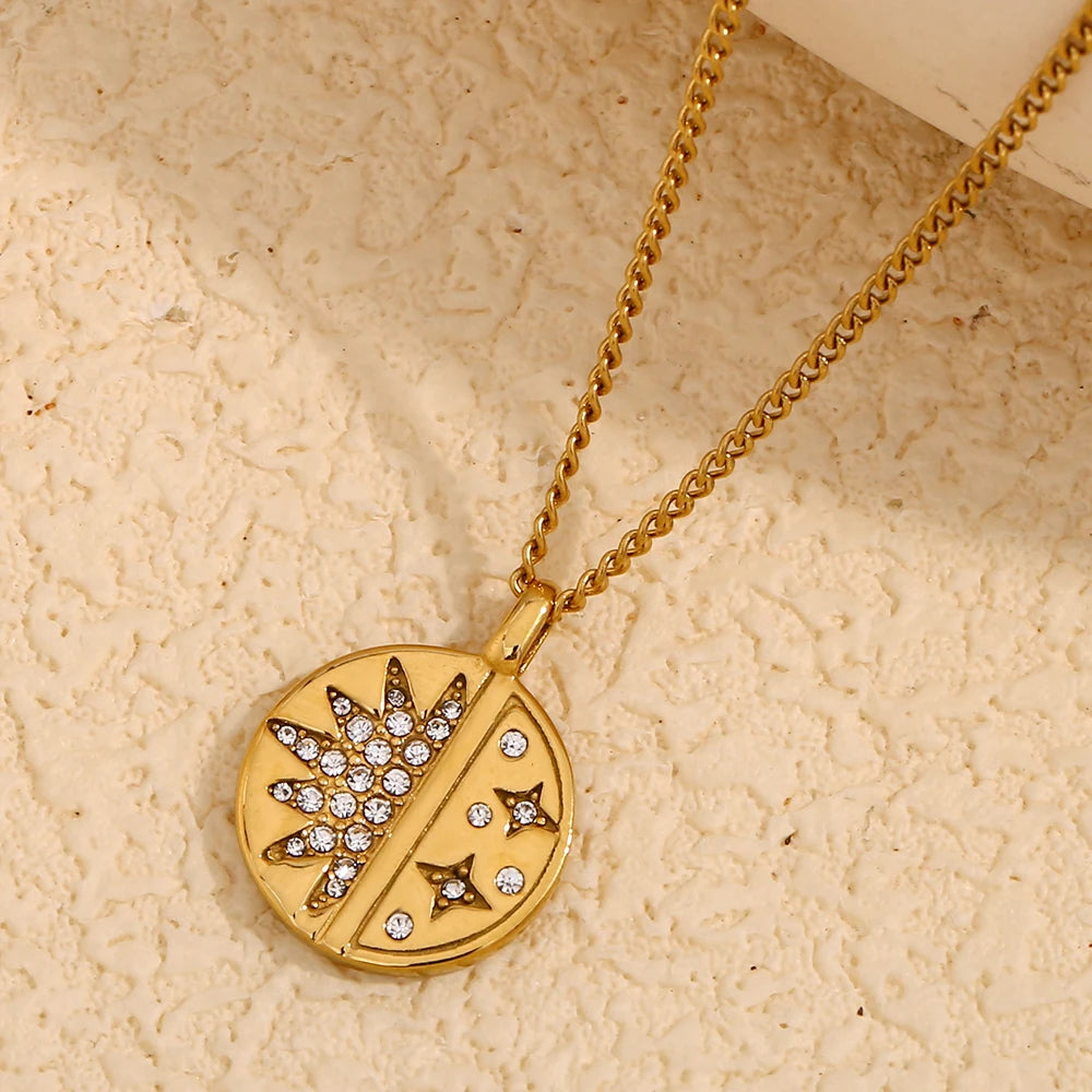 The Celestial Sun and Star Pendant Necklace by Vexa - necklace - Vexa
