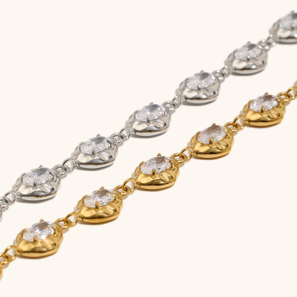 The Luminous Zircon Irregular Link Bracelet by Vexa - Bracelet - Vexa