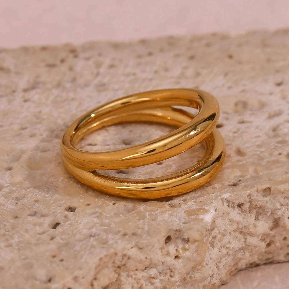 The Duo Minimalist Double Layer Ring by Vexa - RING - Vexa