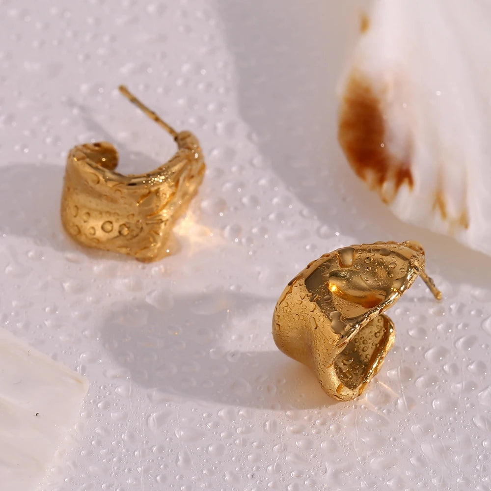 The Prisma Geometric Trapezoid Creole Earrings by Vexa - Earring - Vexa