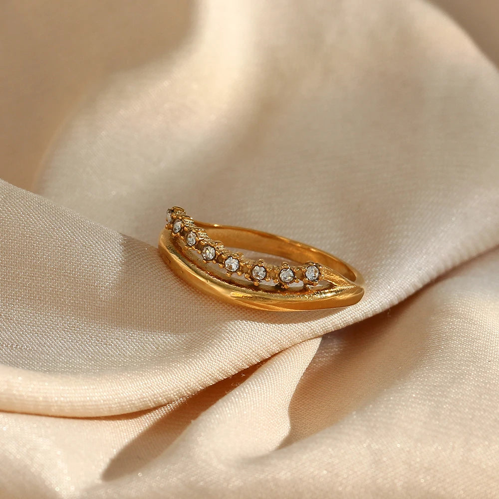 The Serenade Double - Band Crystal Ring by Vexa - RING - Vexa