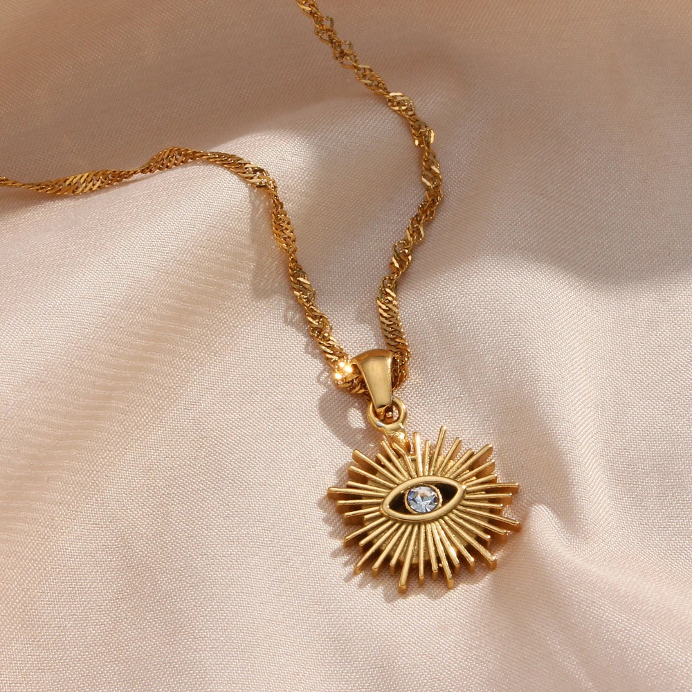 The Solara Sunburst Zircon Necklace by Vexa - necklace - Vexa