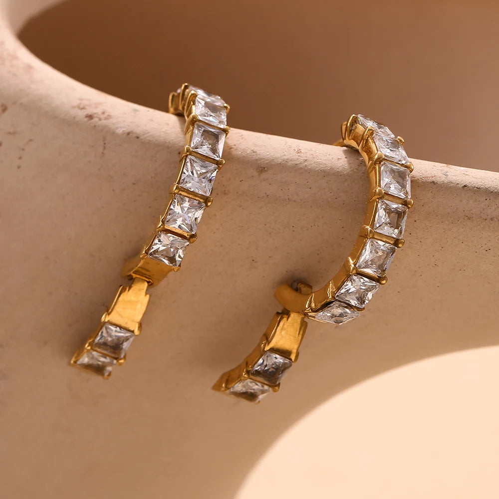 The Sovereign Princess - Cut Zircon Hoops by Vexa - Earring - Vexa