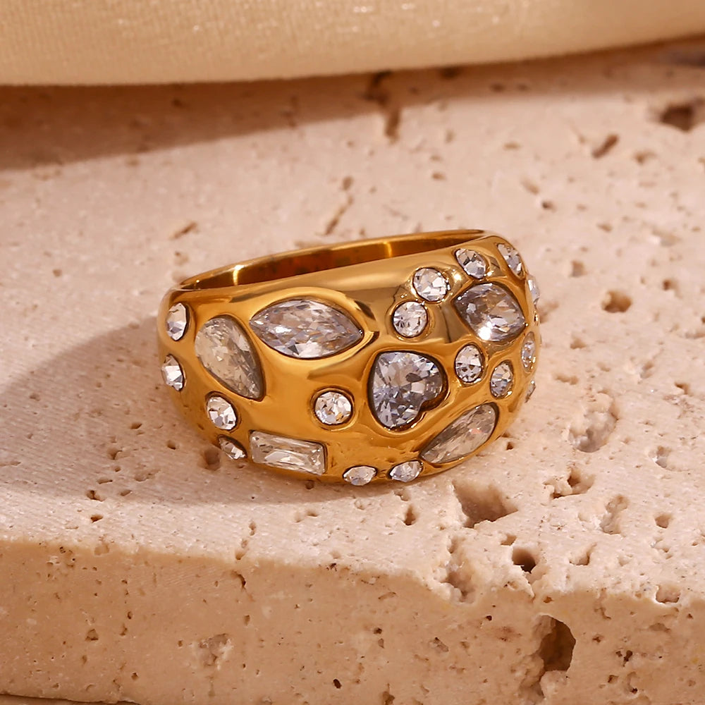 The Astra Mixed - Cut Zircon Dome Ring by Vexa - RING - Vexa