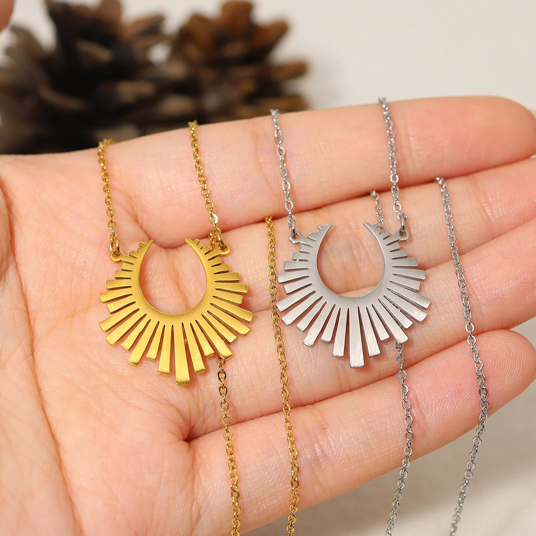 The Radiant Sunburst Pendant Necklace by Vexa - necklace - Vexa