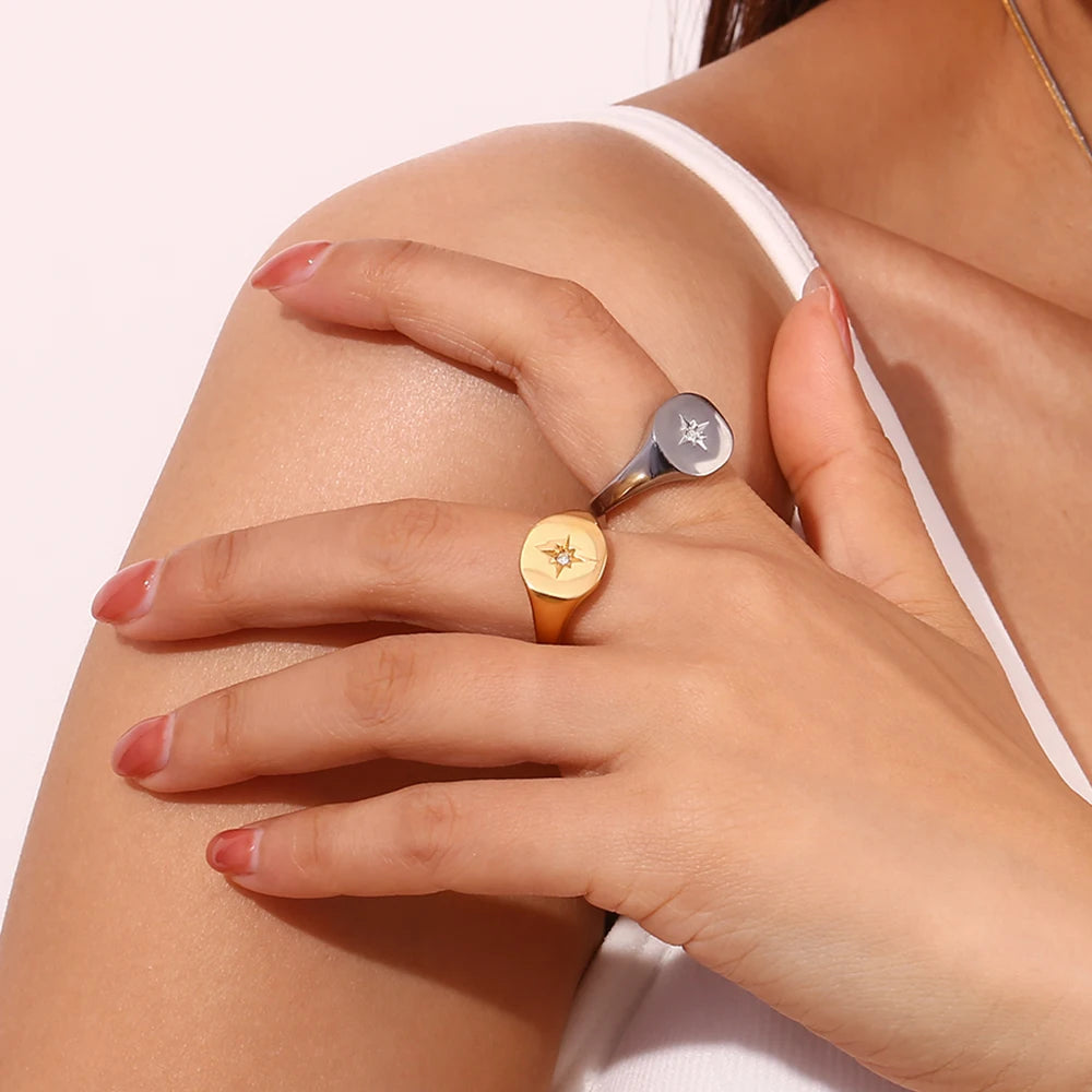 The Arctic Star Celestial Signet Ring by Vexa - RING - Vexa