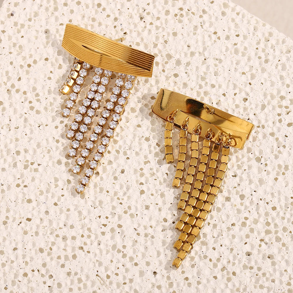 The Vivienne Cubic Zirconia Tassel Earrings by Vexa - Earring - Vexa