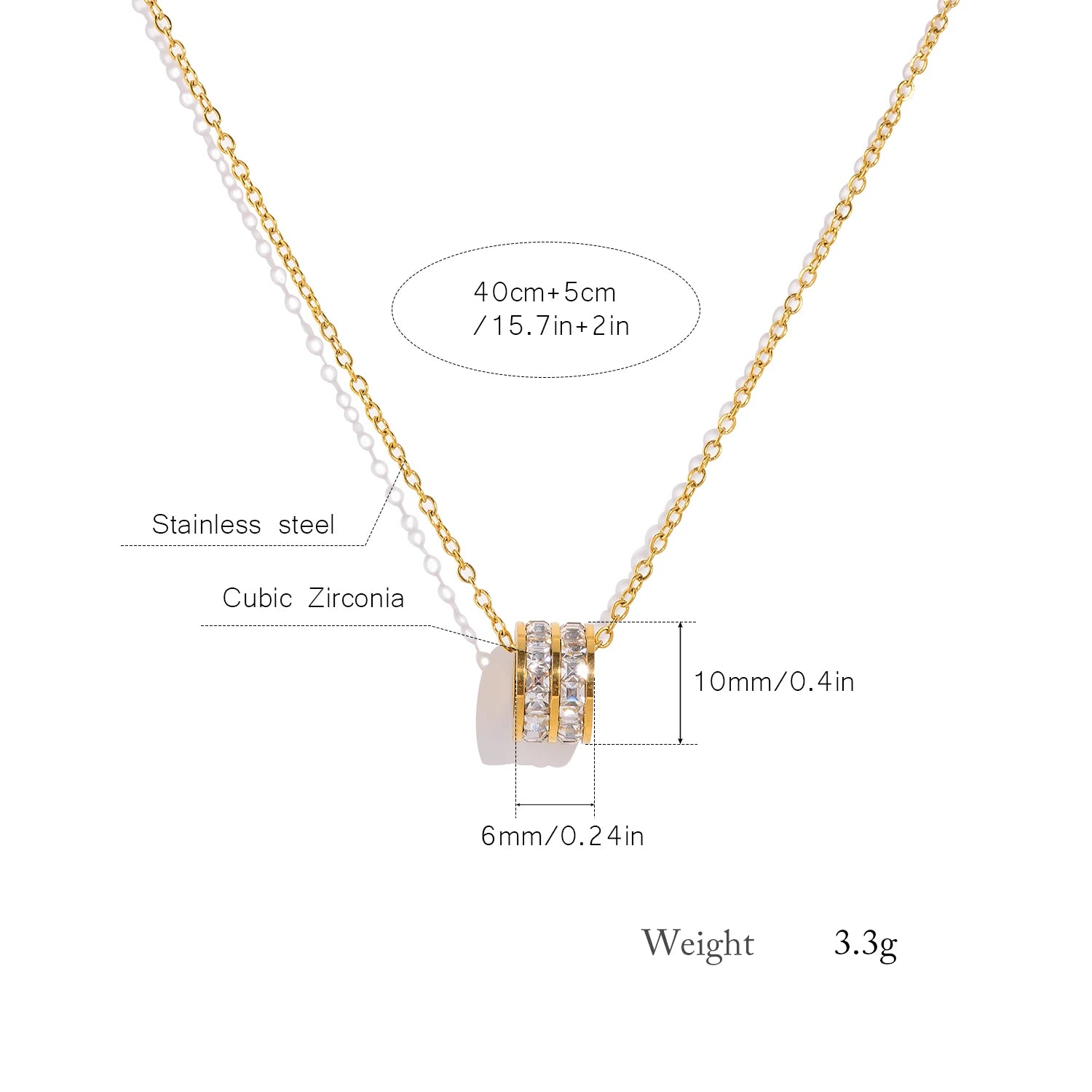 The Radiant Double Row Crystal Cylinder Necklace by Vexa - necklace - Vexa