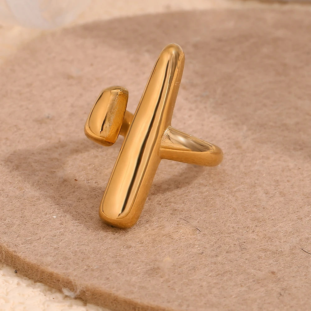 The Elara T - Bar Gold Ring by Vexa - RING - Vexa