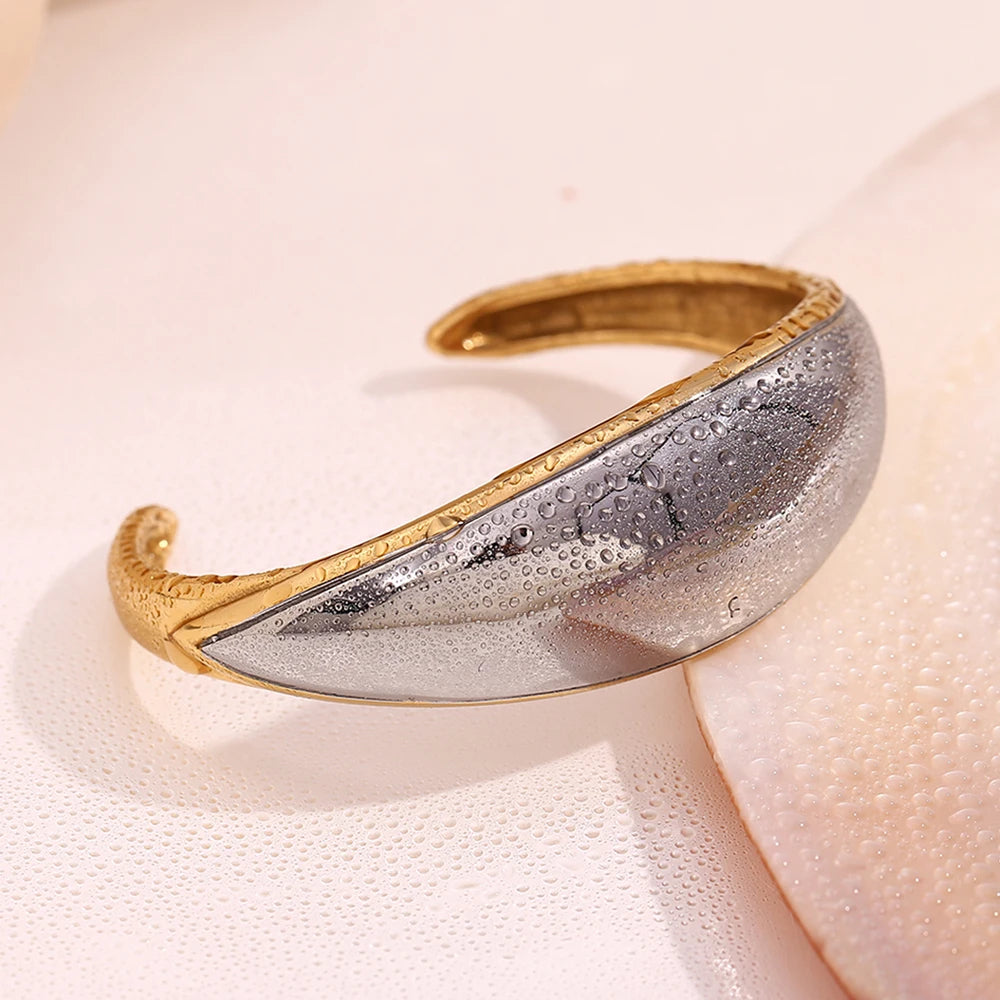 The Equinox Dual - Tone Open Cuff Bracelet by Vexa - Bracelet - Vexa