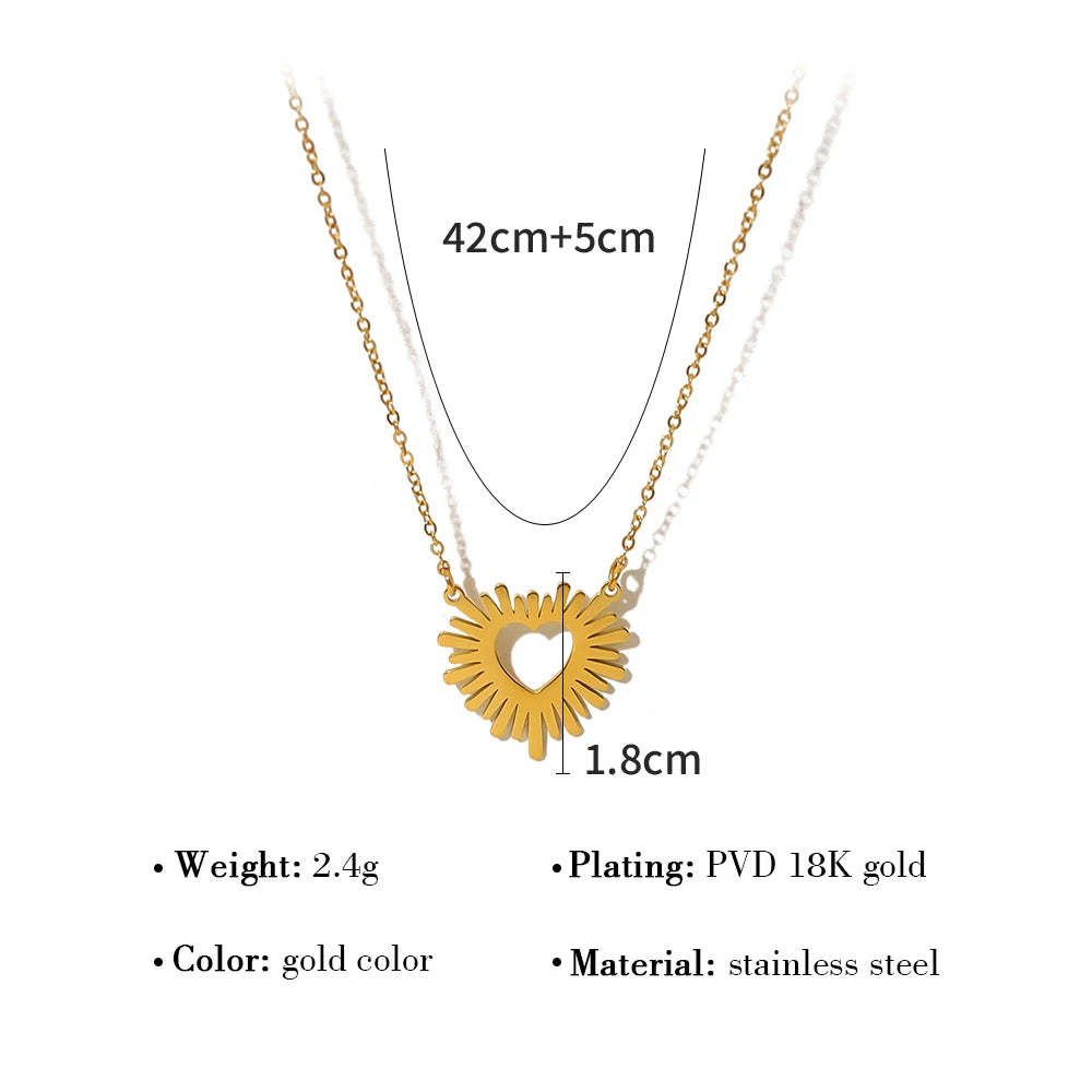 The Radiant Heart Sunburst Necklace by Vexa - necklace - Vexa