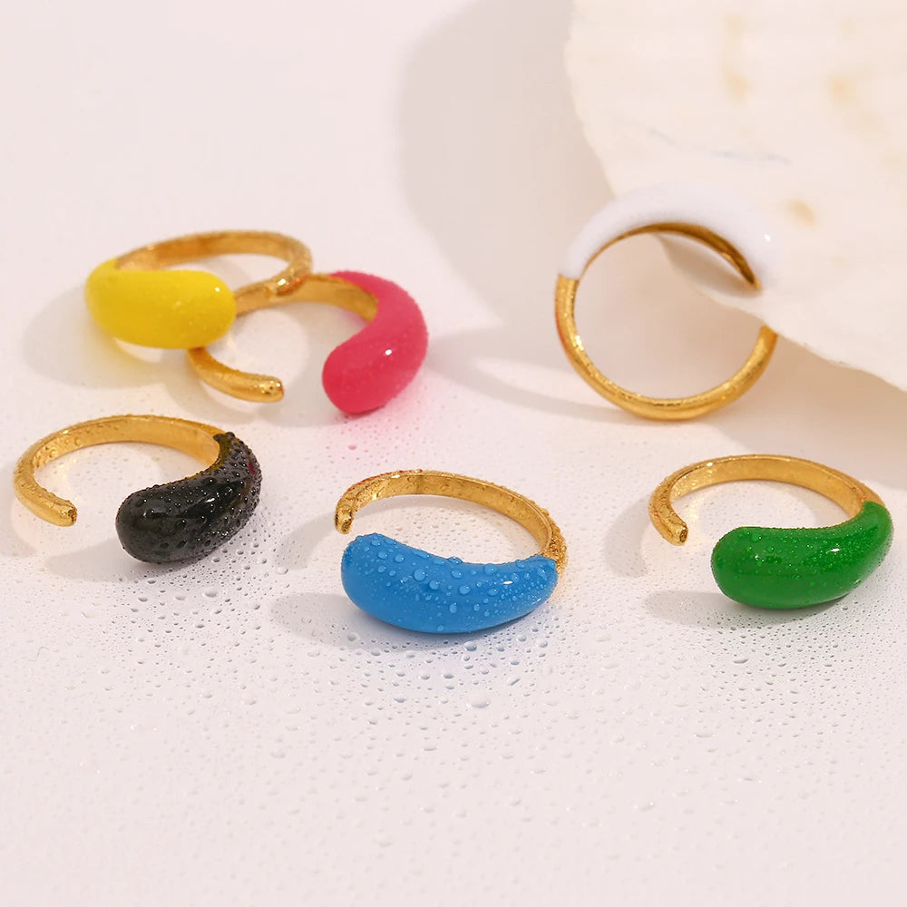 The Chroma Teardrop Enamel Ring by Vexa - RING - Vexa