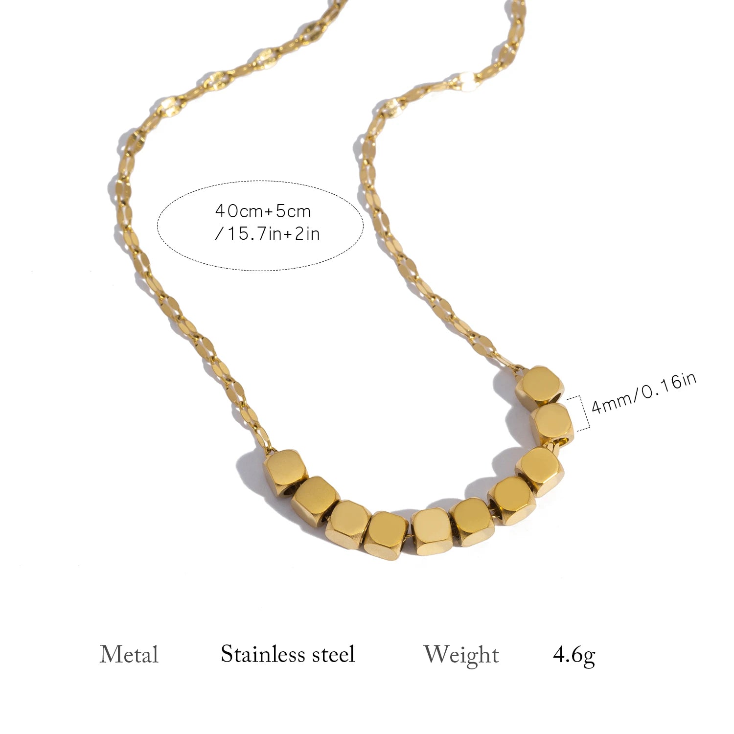 The Polished Geometric Cube Strand Necklace by Vexa - necklace - Vexa