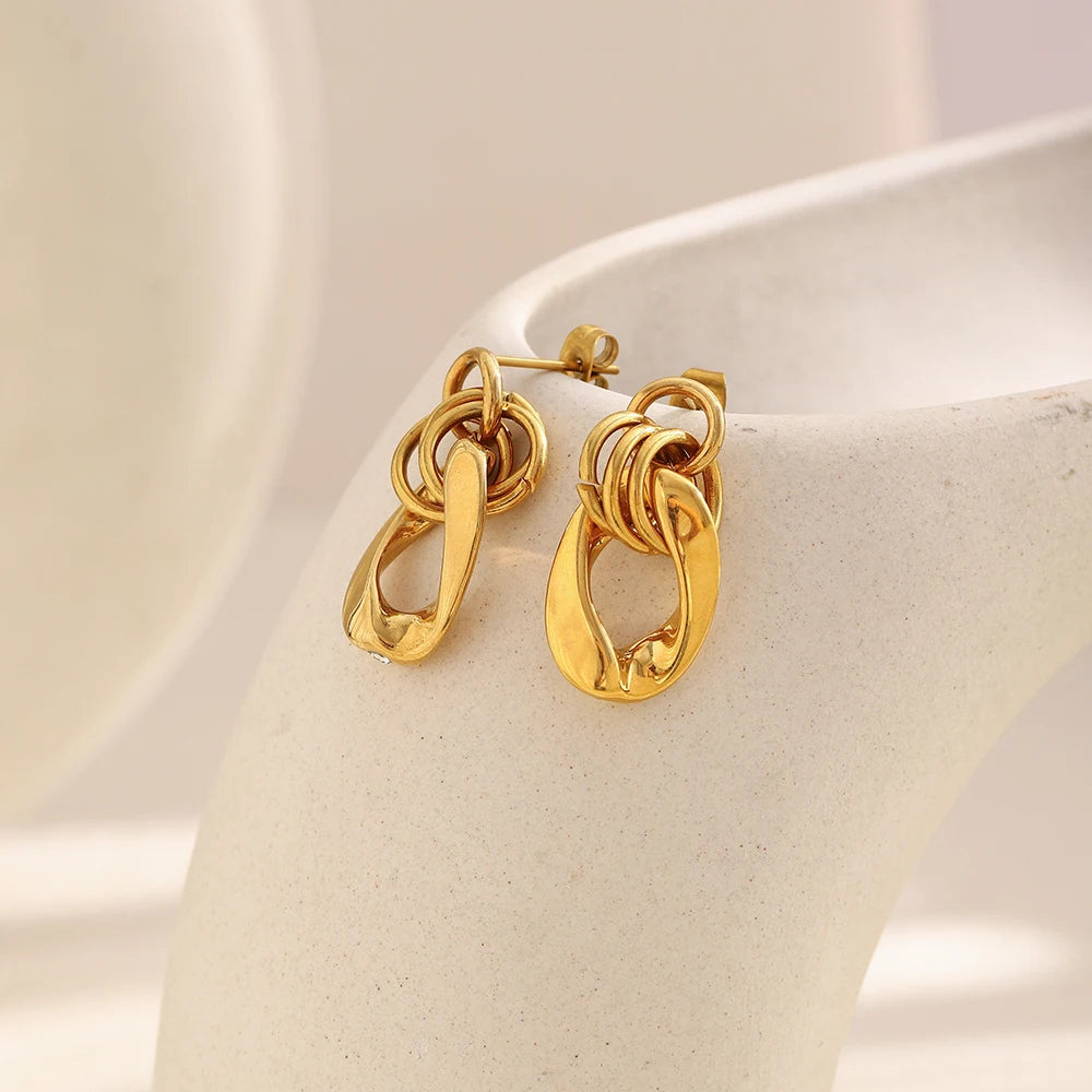 The Selene Mini Zircon Chain Earrings by Vexa - Earring - Vexa
