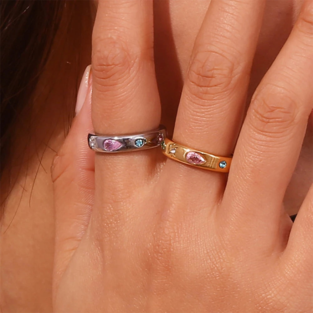 The Celestial Multi - Shape Zircon Band Ring by Vexa - RING - Vexa