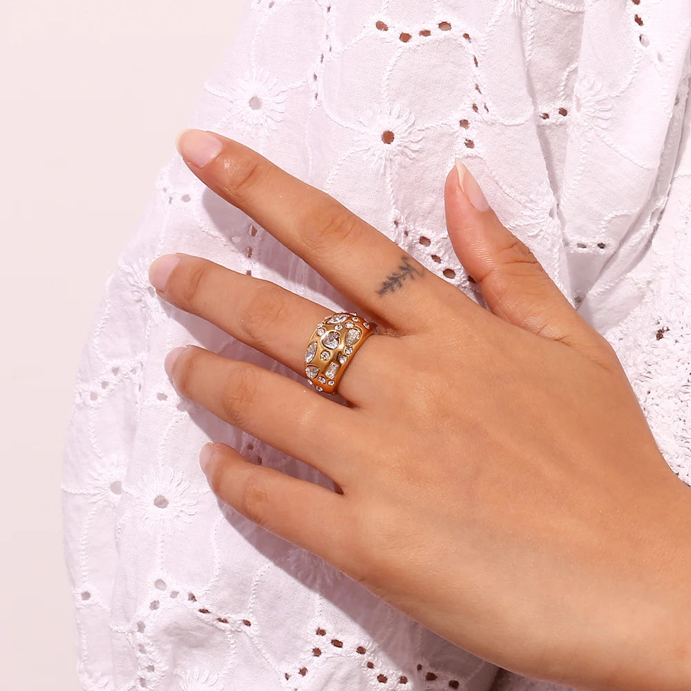 The Astra Mixed - Cut Zircon Dome Ring by Vexa - RING - Vexa