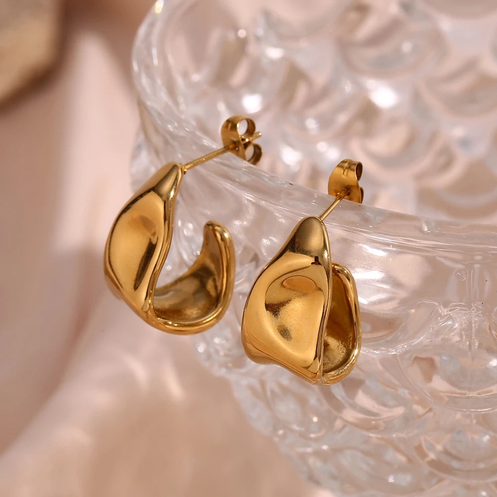 The Prisma Geometric Trapezoid Creole Earrings by Vexa - Earring - Vexa