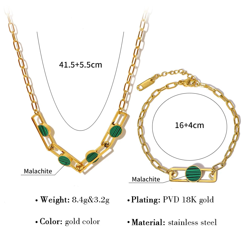 The Verdant Malachite Charm Jewelry Set by Vexa - Jewelry Set - Vexa