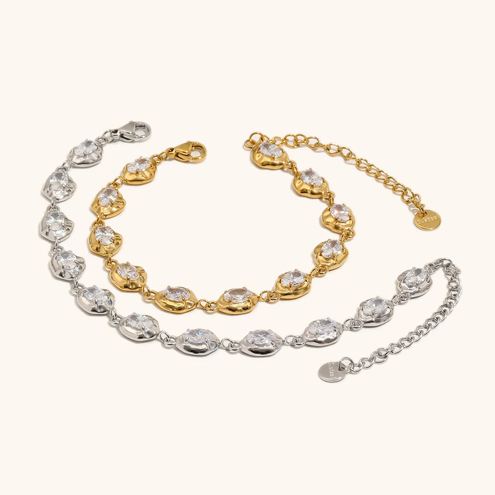 The Luminous Zircon Irregular Link Bracelet by Vexa - Bracelet - Vexa