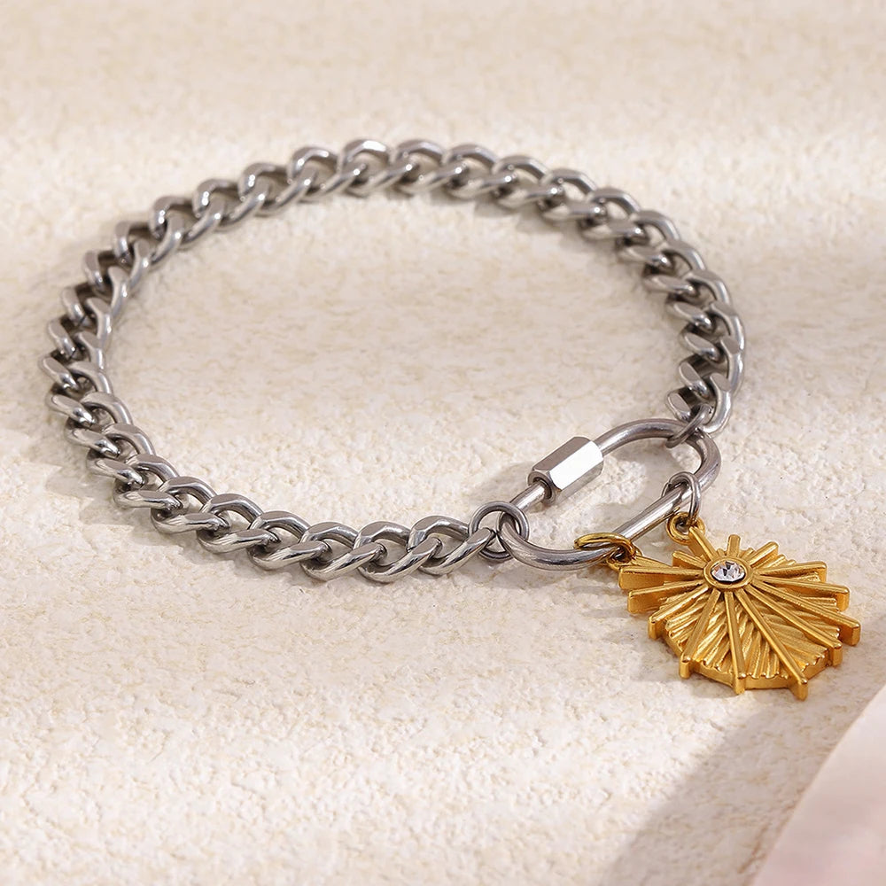 The Solaria Two - Tone Starburst Bracelet by Vexa - Bracelet - Vexa