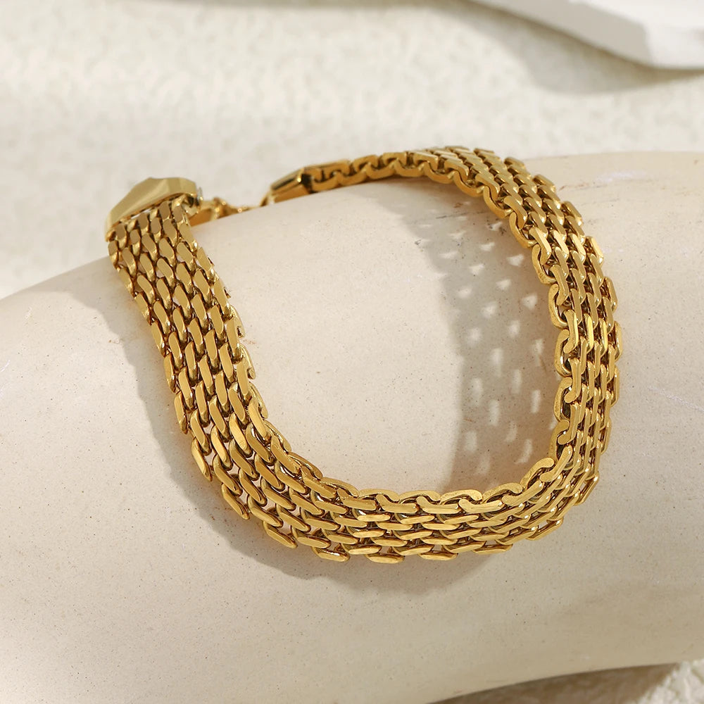 The Aurelia Woven Strap Chain Bracelet by Vexa - Bracelet - Vexa