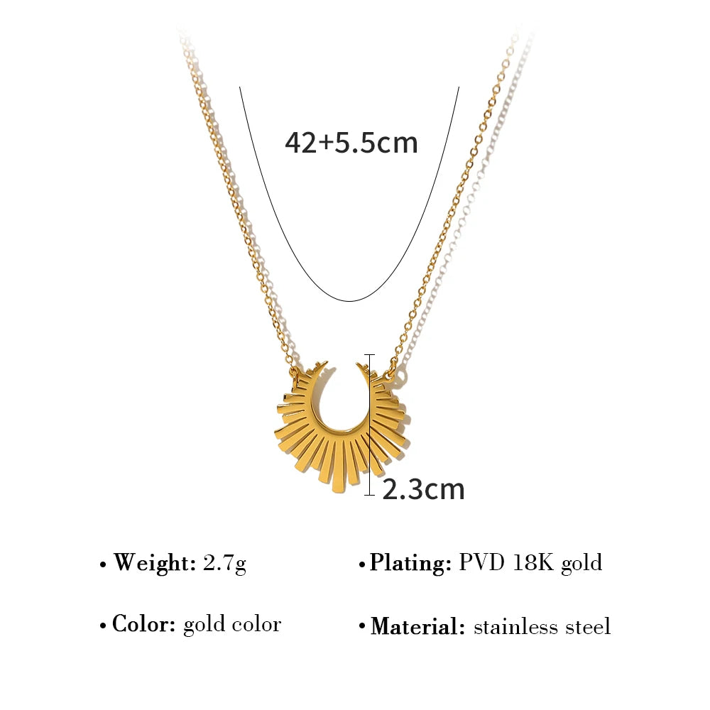 The Radiant Sunburst Pendant Necklace by Vexa - necklace - Vexa