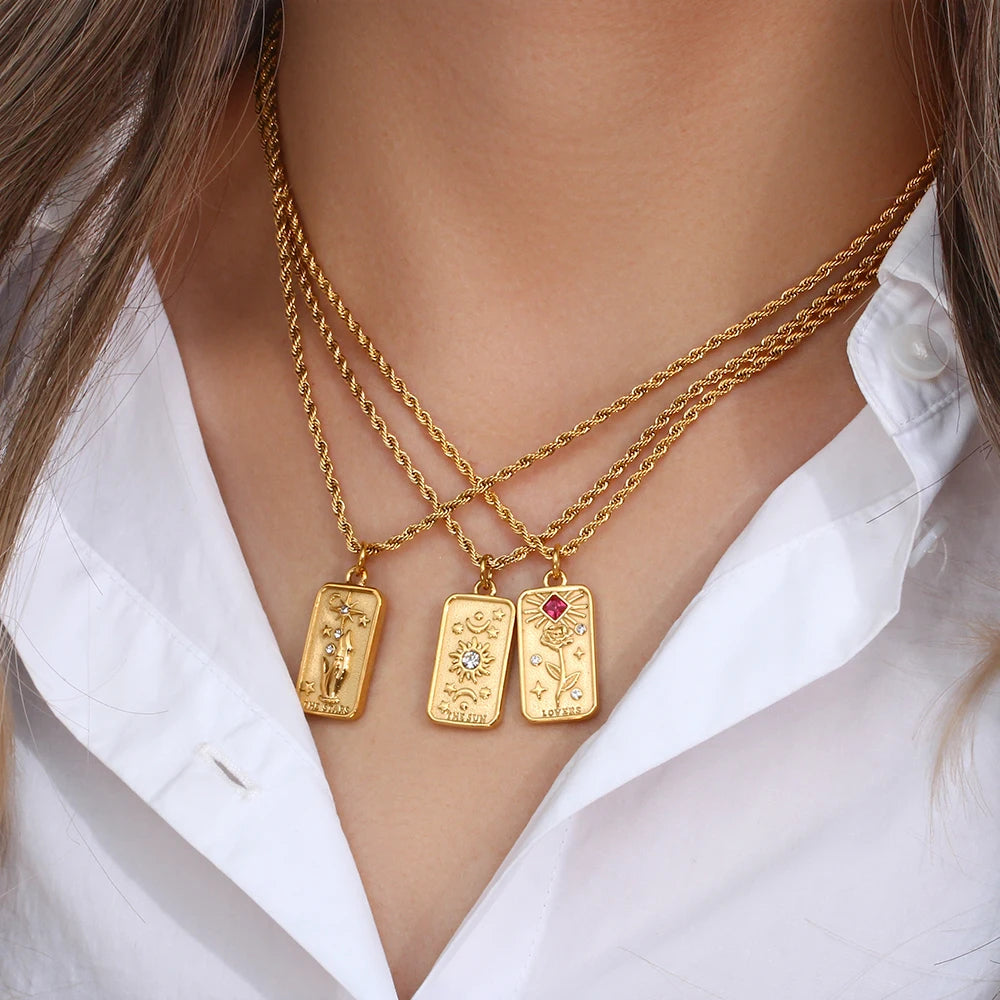 The Celestial Tarot Card Pendant Necklace by Vexa - necklace - Vexa