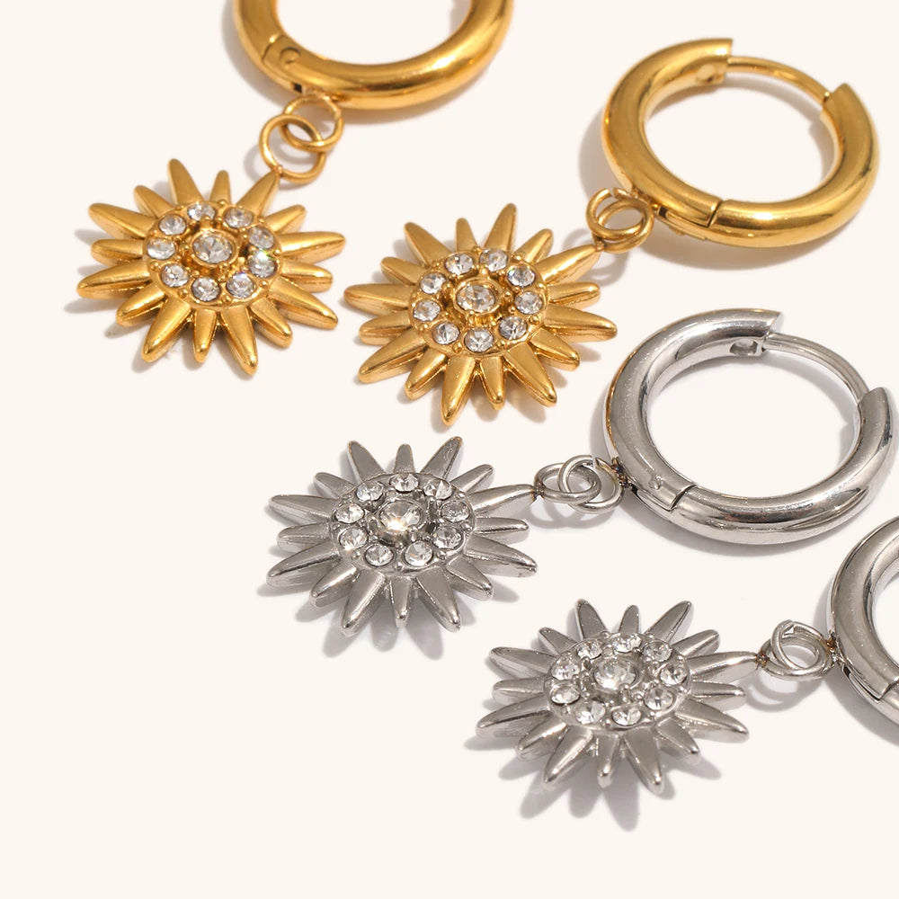 The Stella Zircon Pendant Earrings by Vexa - Earring - Vexa