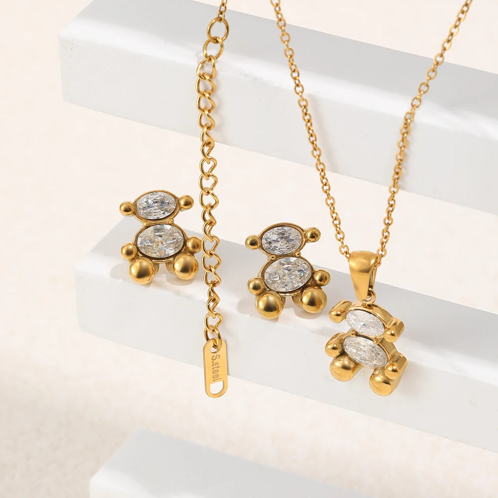 The Teddy Sitting Bear Jewelry Set by Vexa - Jewelry Set - Vexa