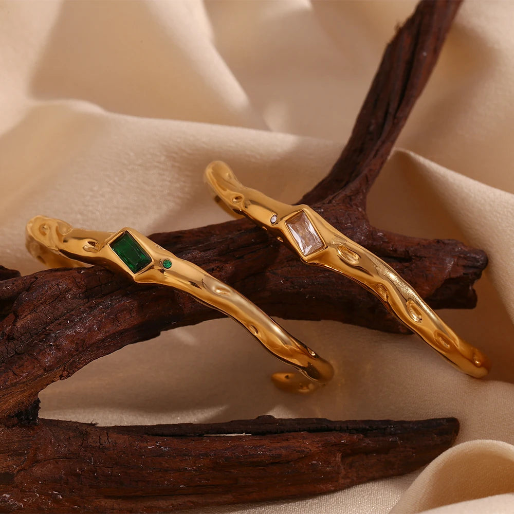 The Sculpted Zircon Cuff by Vexa - Bracelet - Vexa