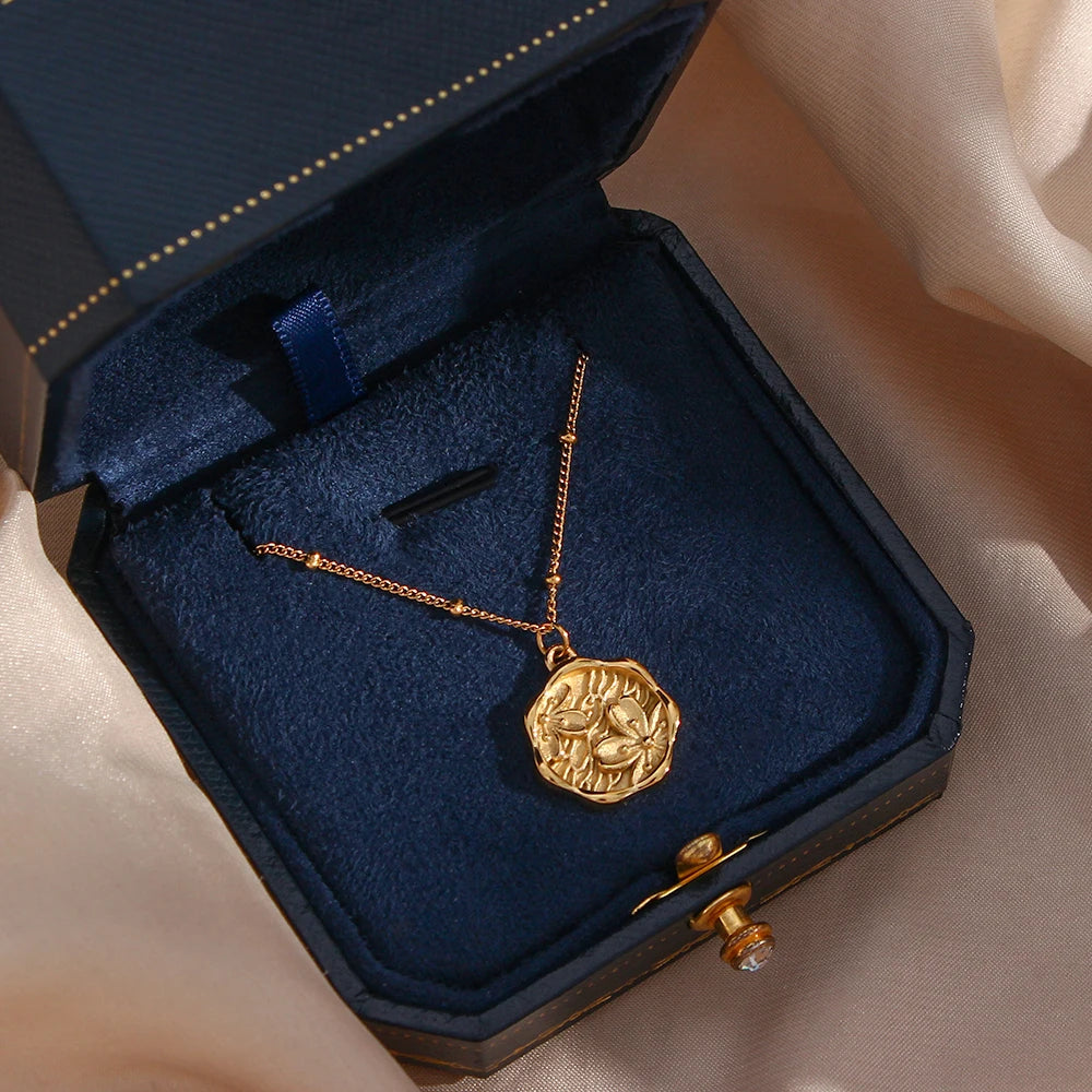 The Sakura Blossom Coin Necklace by Vexa - necklace - Vexa