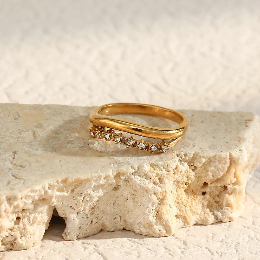 The Serenade Double - Band Crystal Ring by Vexa - RING - Vexa