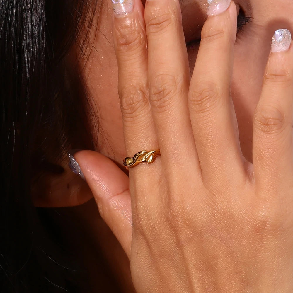 The Marina Hammered Wave Ring by Vexa - RING - Vexa