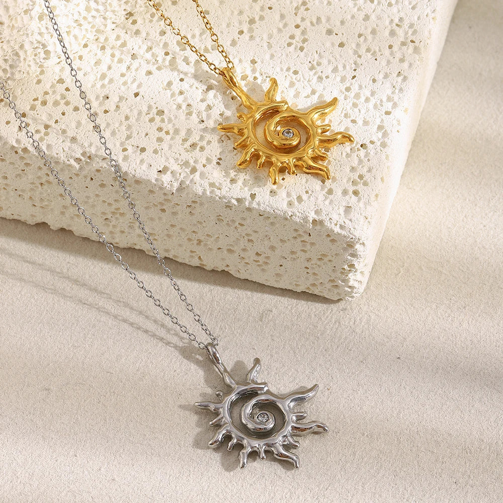 The Helios Spiral Sun Ray Necklace by Vexa - necklace - Vexa