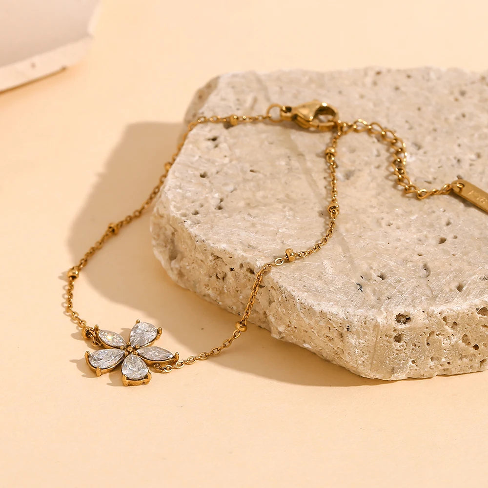The Calla Crystal Flower Bracelet by Vexa - Bracelet - Vexa