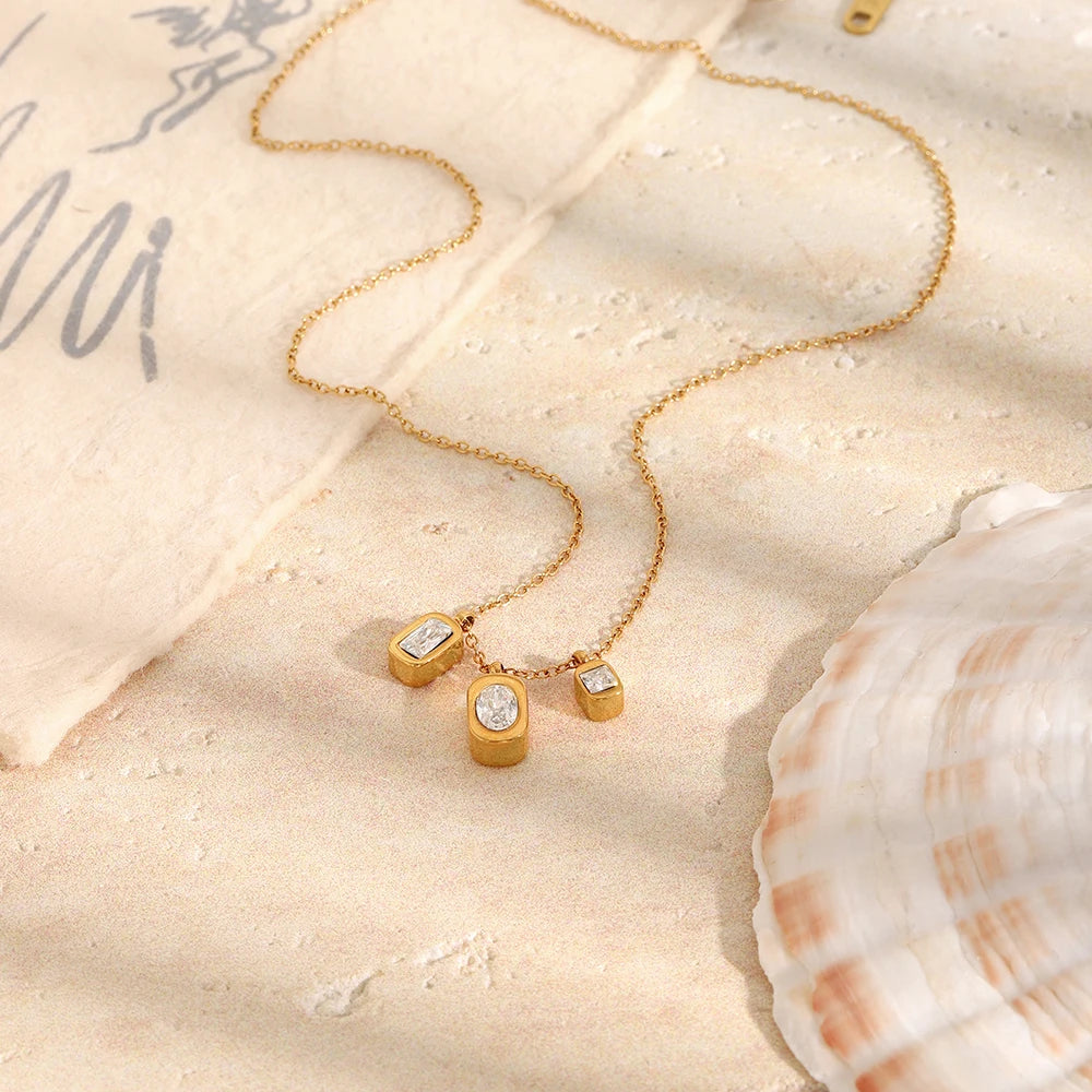 The Luminous Triple Charm Pendant by Vexa - necklace - Vexa