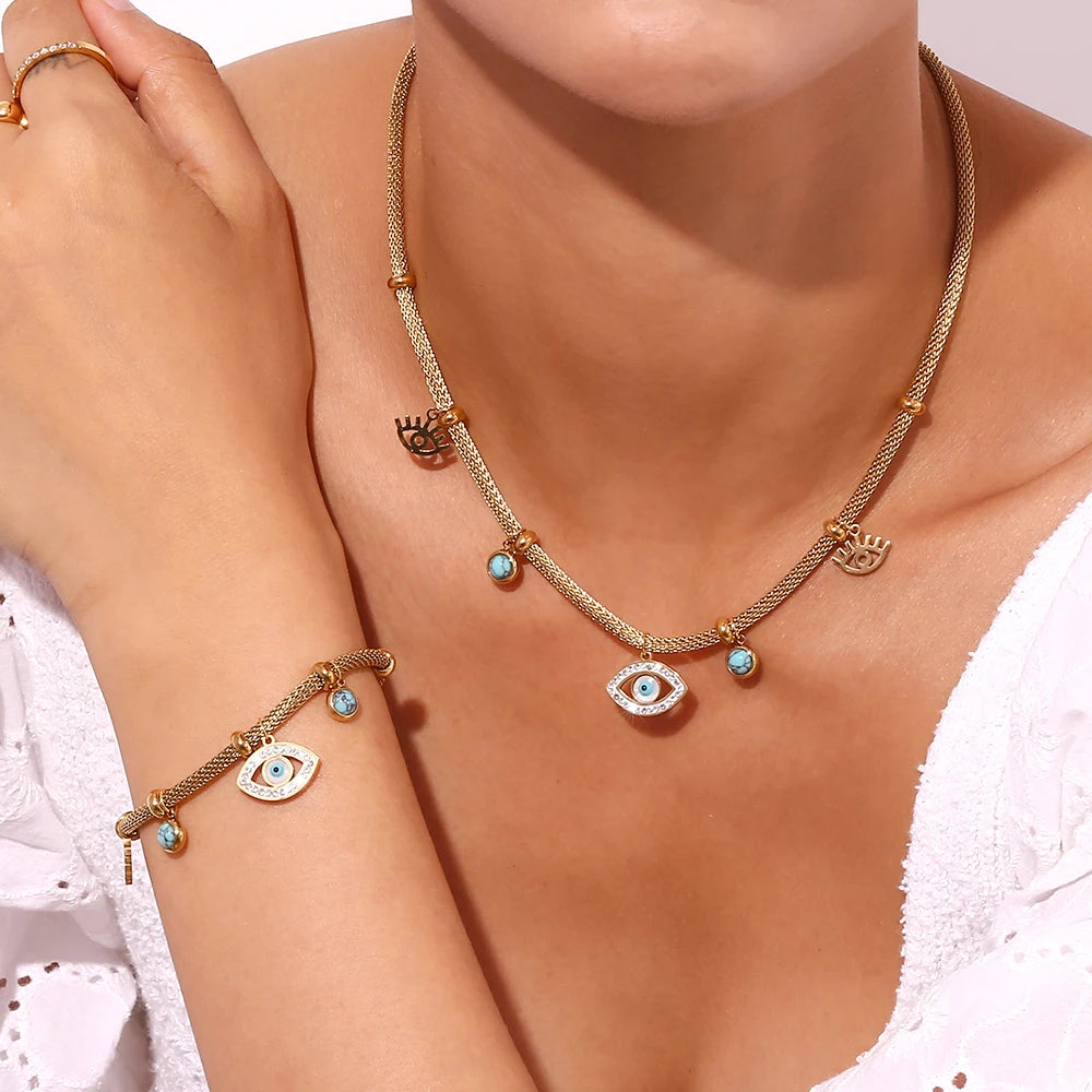 The Amulet Turquoise Guardian Eye Jewelry Set by Vexa - Jewelry Set - Vexa