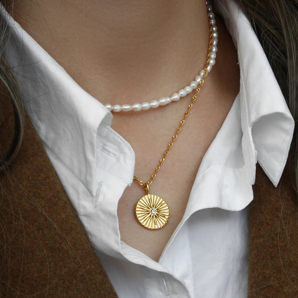 The Stella Glow Ray Pendant Necklace by Vexa - necklace - Vexa