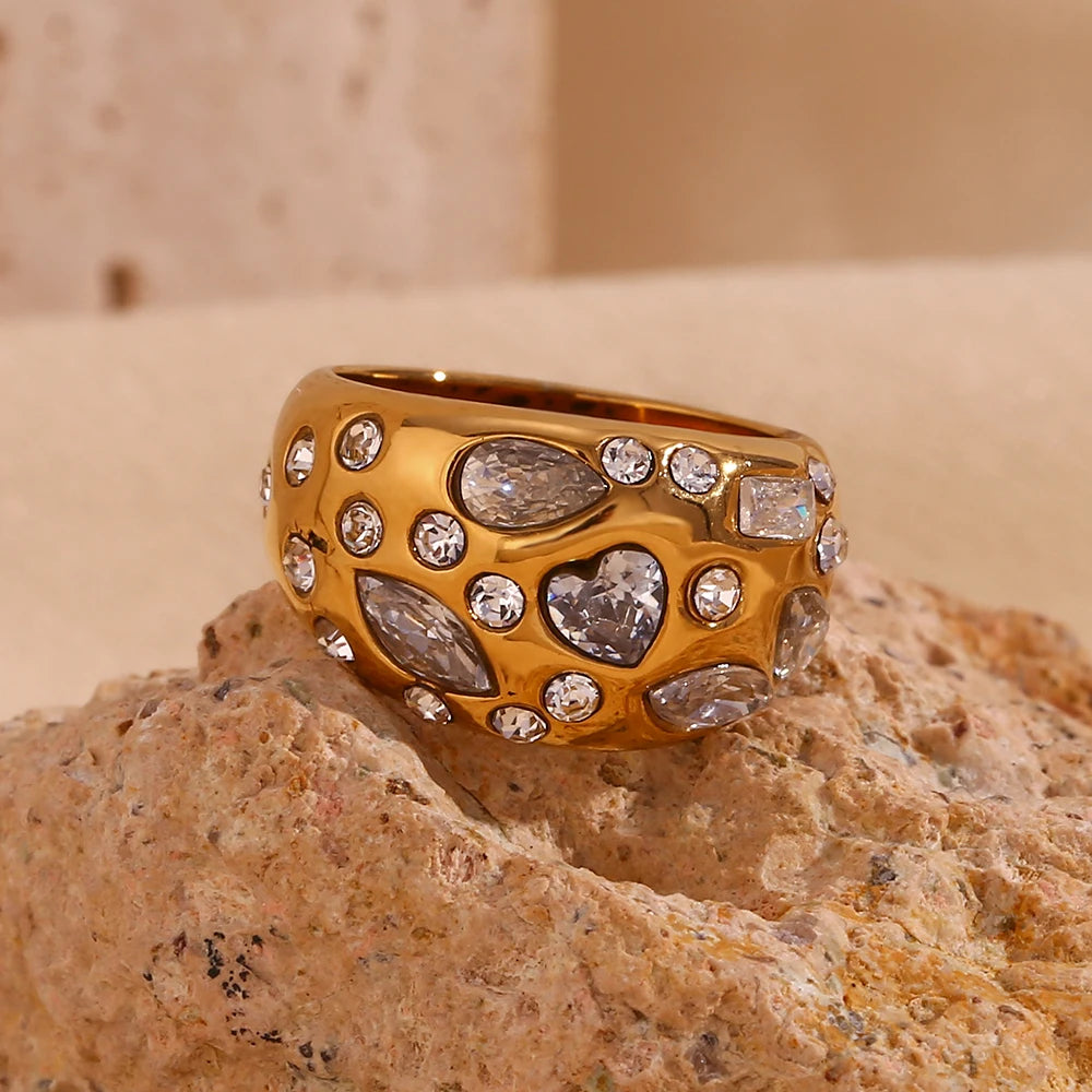 The Astra Mixed - Cut Zircon Dome Ring by Vexa - RING - Vexa