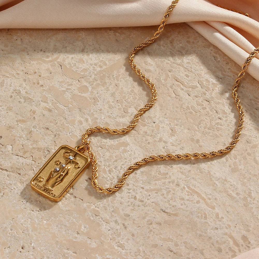 The Celestial Tarot Card Pendant Necklace by Vexa - necklace - Vexa