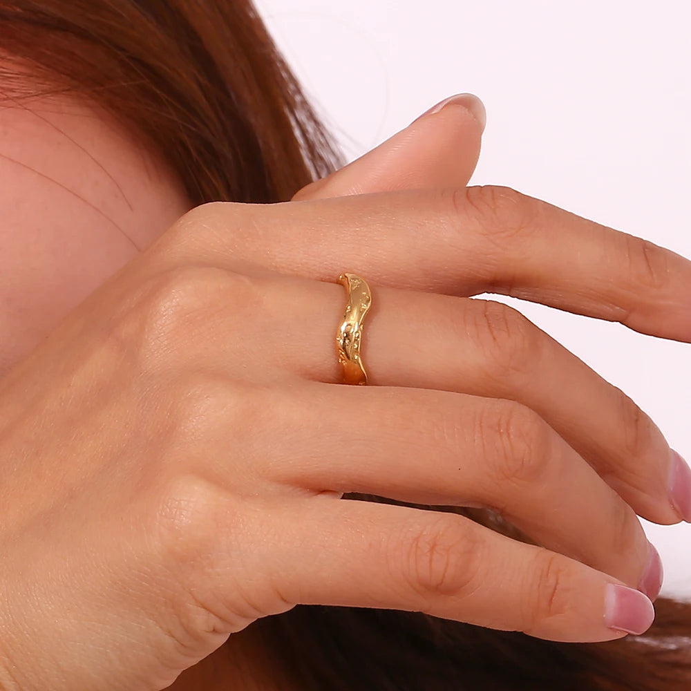 The Ripple Hammered Wave Ring by Vexa - RING - Vexa