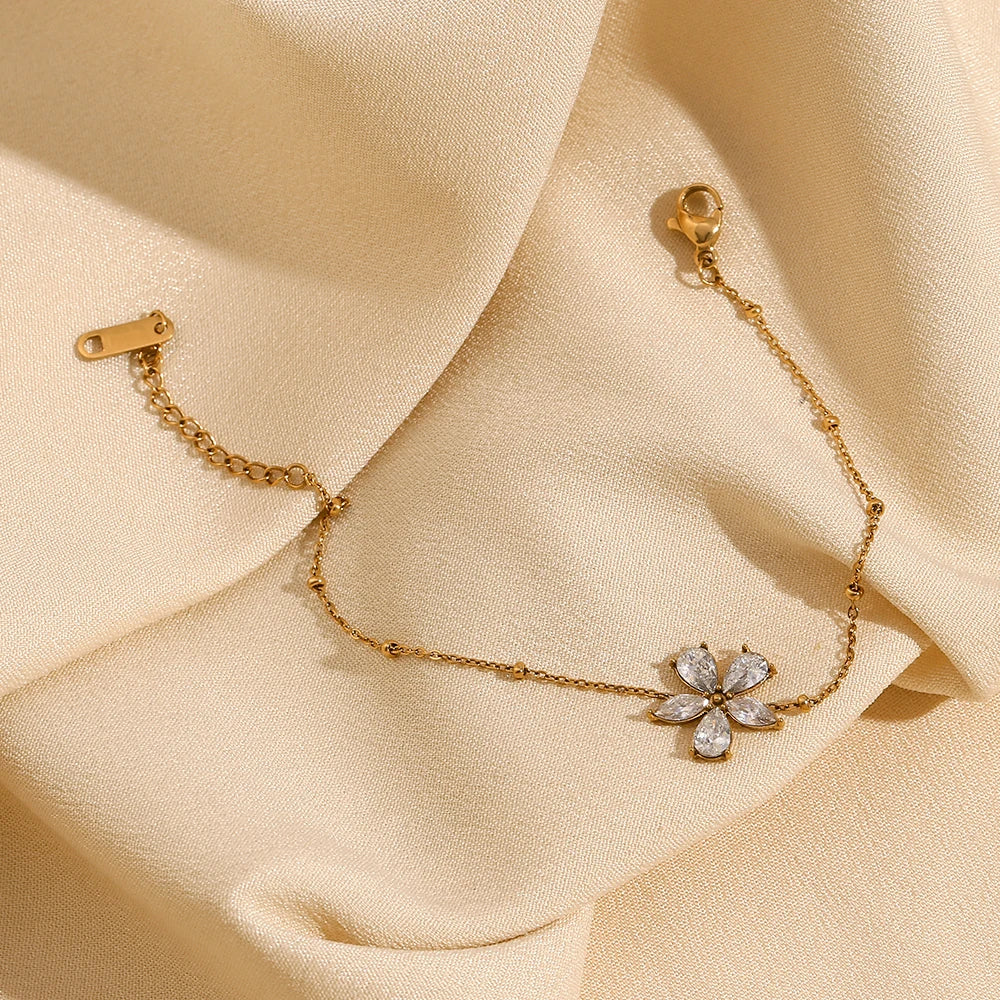 The Calla Crystal Flower Bracelet by Vexa - Bracelet - Vexa