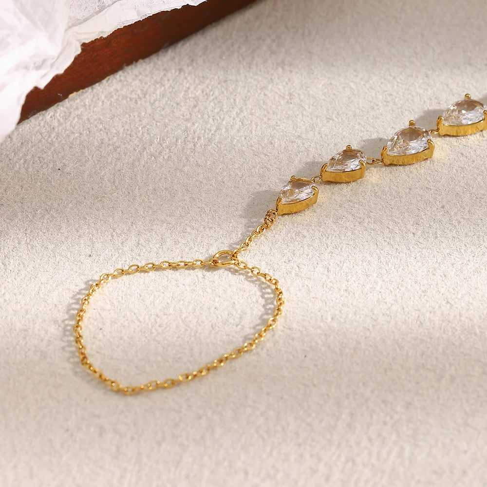 The Cascade Waterdrop Hand Chain by Vexa - Bracelet - Vexa