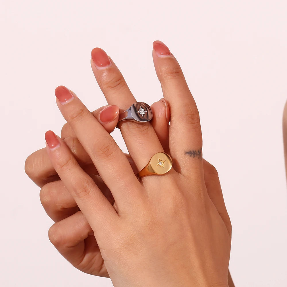 The Arctic Star Celestial Signet Ring by Vexa - RING - Vexa