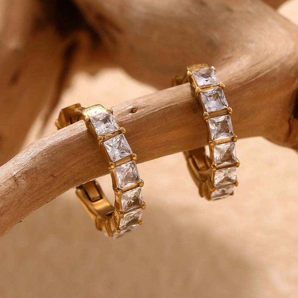 The Sovereign Princess - Cut Zircon Hoops by Vexa - Earring - Vexa