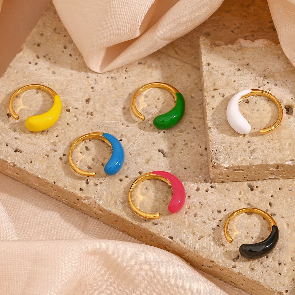 The Chroma Teardrop Enamel Ring by Vexa - RING - Vexa